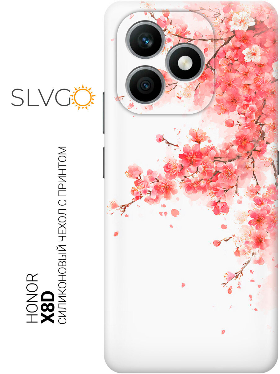 Силиконовый чехол на Honor X8d с принтом Благородство сакуры, trn
