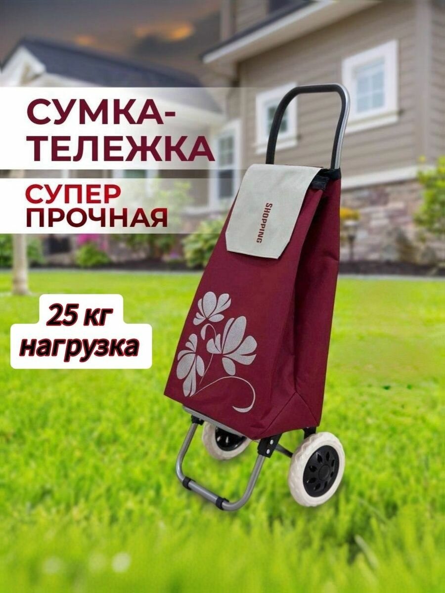 Сумка тележка на колесах хозяйственная, 40 л, Shopping Бордо