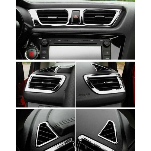 фото Хром-накладки на воздуховоды из нержавеющей стали для киа рио 3 - kia rio 3 2011-2016