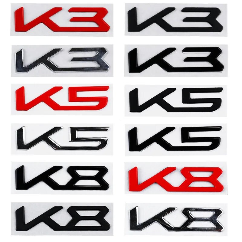 Новые 3D металлические наклейки с логотипами K3, K5, K8 для Kia K5, K3, K8, matte black, Черный, K5