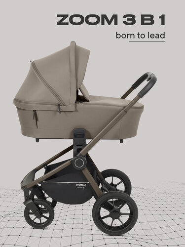 Изображение товара Коляска для новорожденных 3 в 1 MOWBaby ZOOM универсальная RA087 Milky