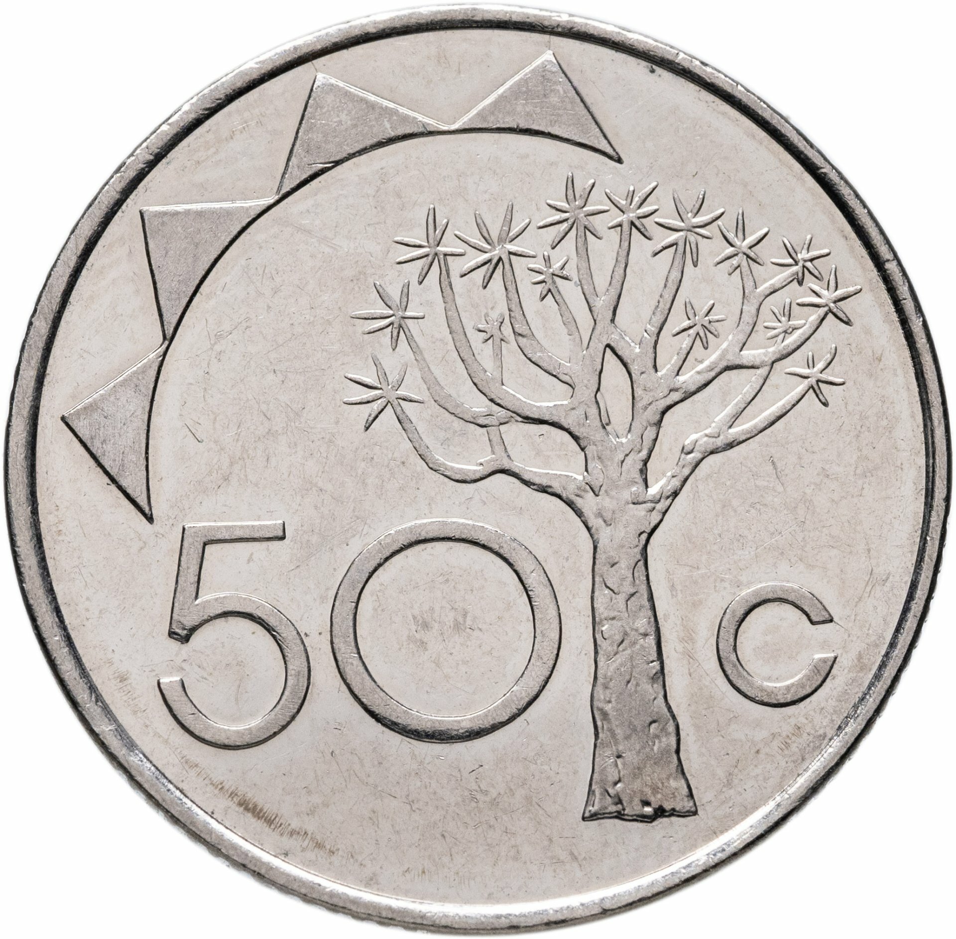 Намибия 50 центов cents 1993, Сталь, в сохранности AU