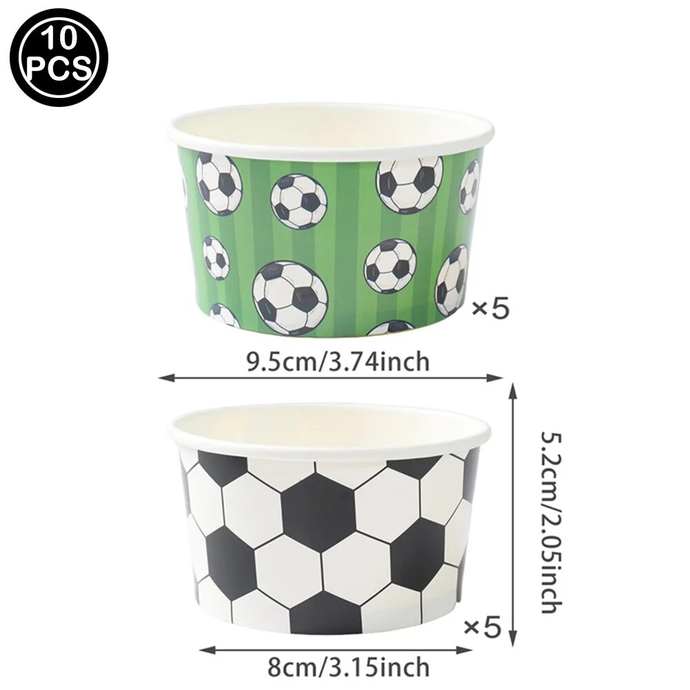 Бумажные стаканчики для закусок "Футбол" 10pcs bowl