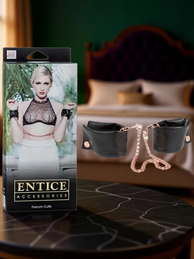 Наручники Calexotics Entice French SE-2720-50-3, ПВХ, диаметр 1-3 см