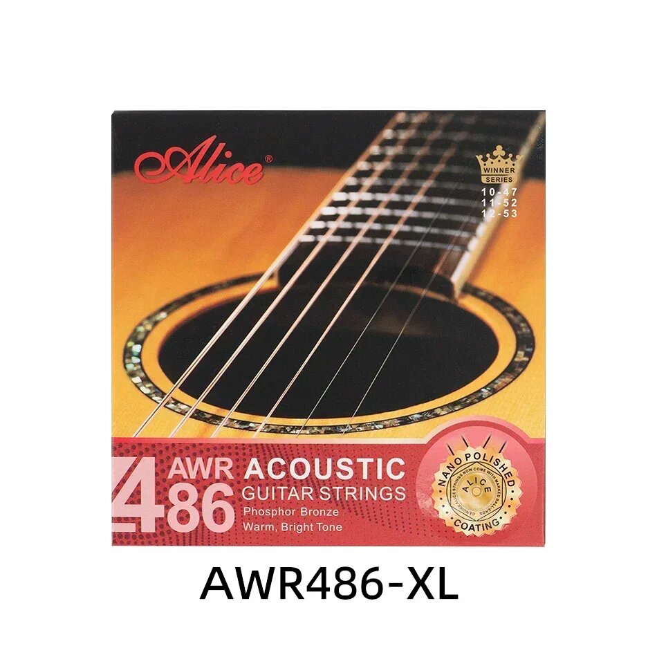 Alice AWR486 Струны для акустической гитары фосфористой бронзы AWR486-XL