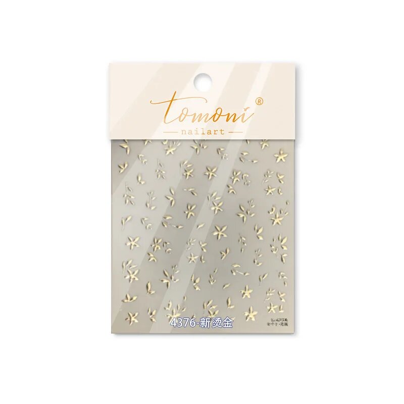 Золотые 3D наклейки для ногтей tomoni nailart T-4376 Gold
