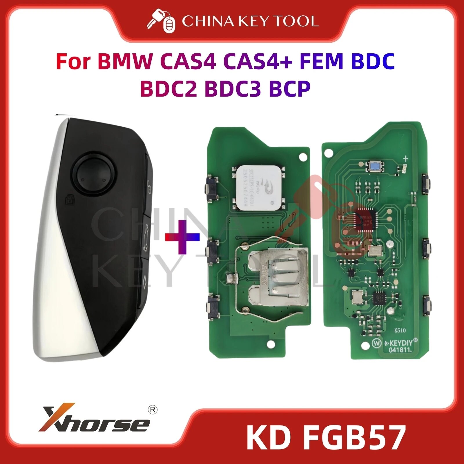 KEYDIY KD FGB57 печатная плата с корпусом ключа для BMW CAS4 CAS4 FEM BDC BDC2 BDC3 BCP