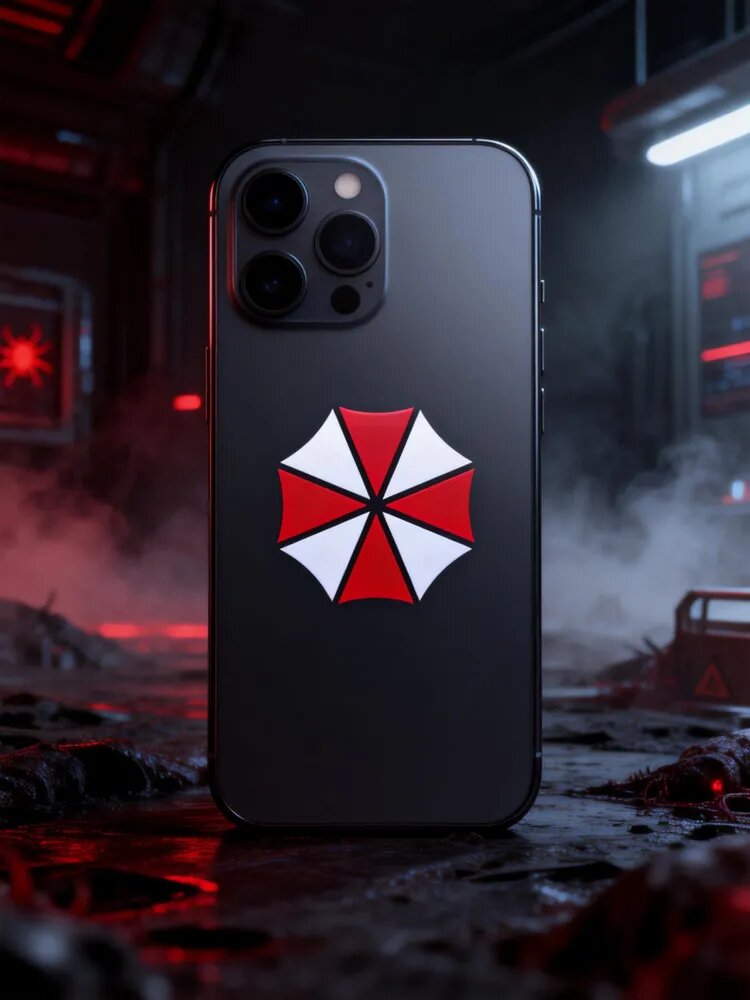 Переводная наклейка на телефон Resident Evil, символ Umbrella, без фона