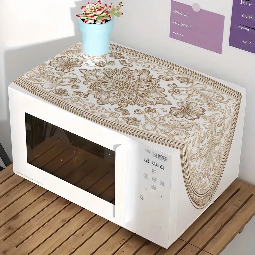 Крышка для микроволновки с рисунком бабочки из полиэстера, 90x35 см, с ручкой