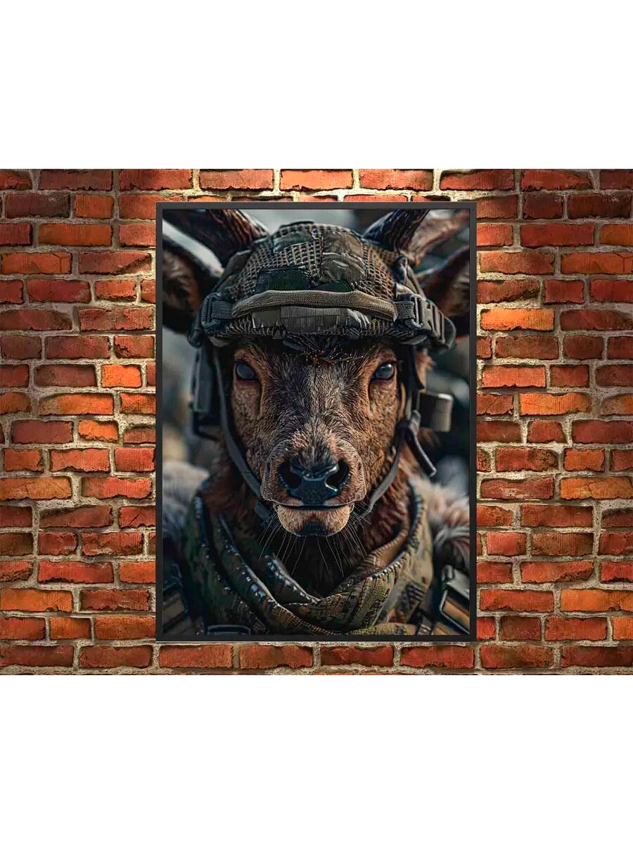 Животное-солдат с лосиной фермы 2, Плакат 30x42см