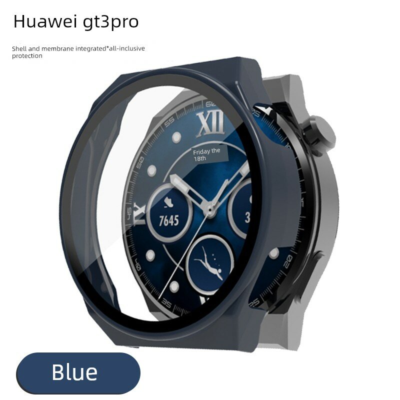 Чехол для Huawei Watch GT3 Pro 46 мм прозрачный с закаленным стеклом и пленкой