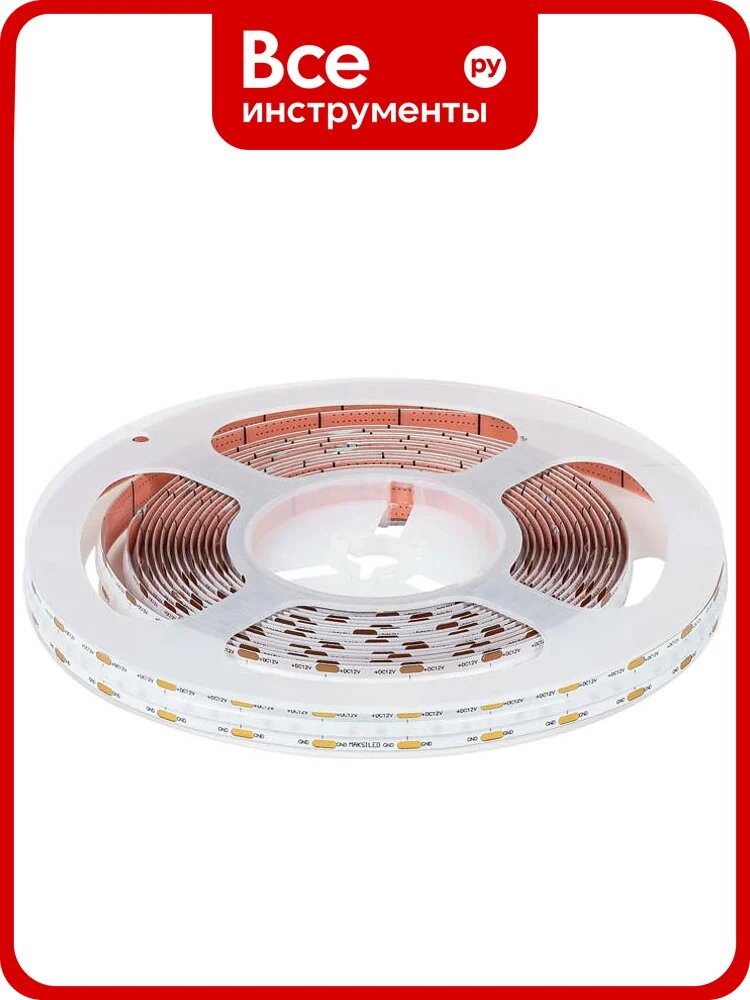 Светодиодная лента MAKSILED COB 12В, 504д/м, 12Вт/м, IP20, 130лм/м, синий ML-R504-COB-B-S