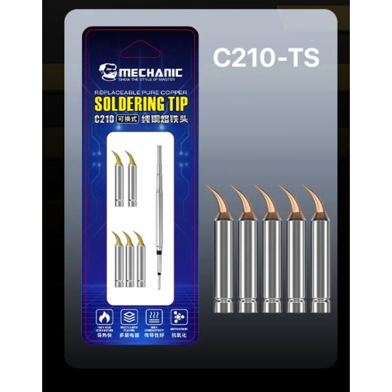 Сменные наконечники для паяльника MECHANIC C210 SK TI TS из меди C210-TS