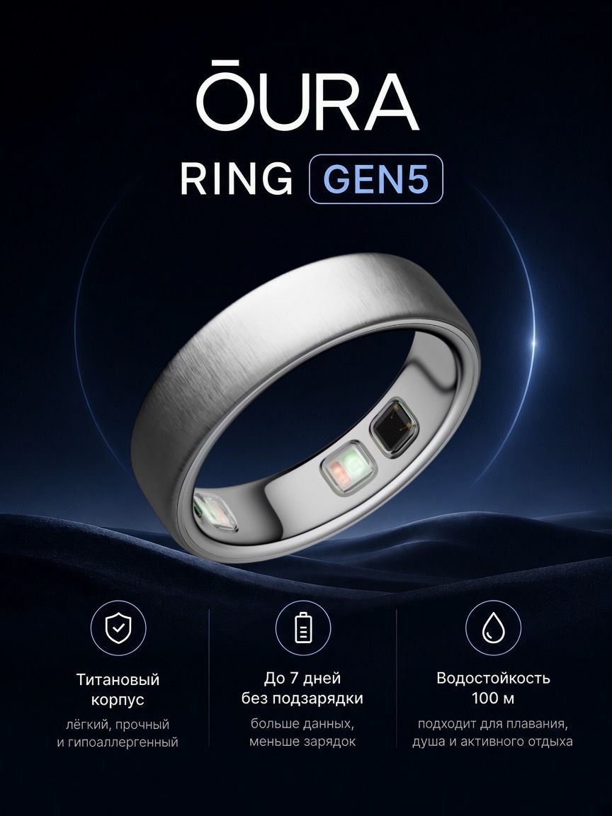 Oura Ring 5 Brushed Silver 7 - умное смарт-кольцо