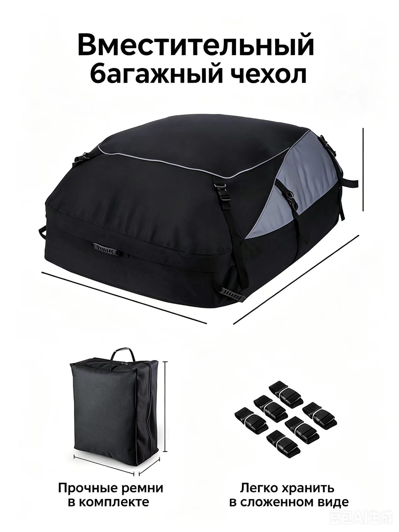 Багажный бокс, Прямоугольная поперечина, объем: 5 л, 160 см