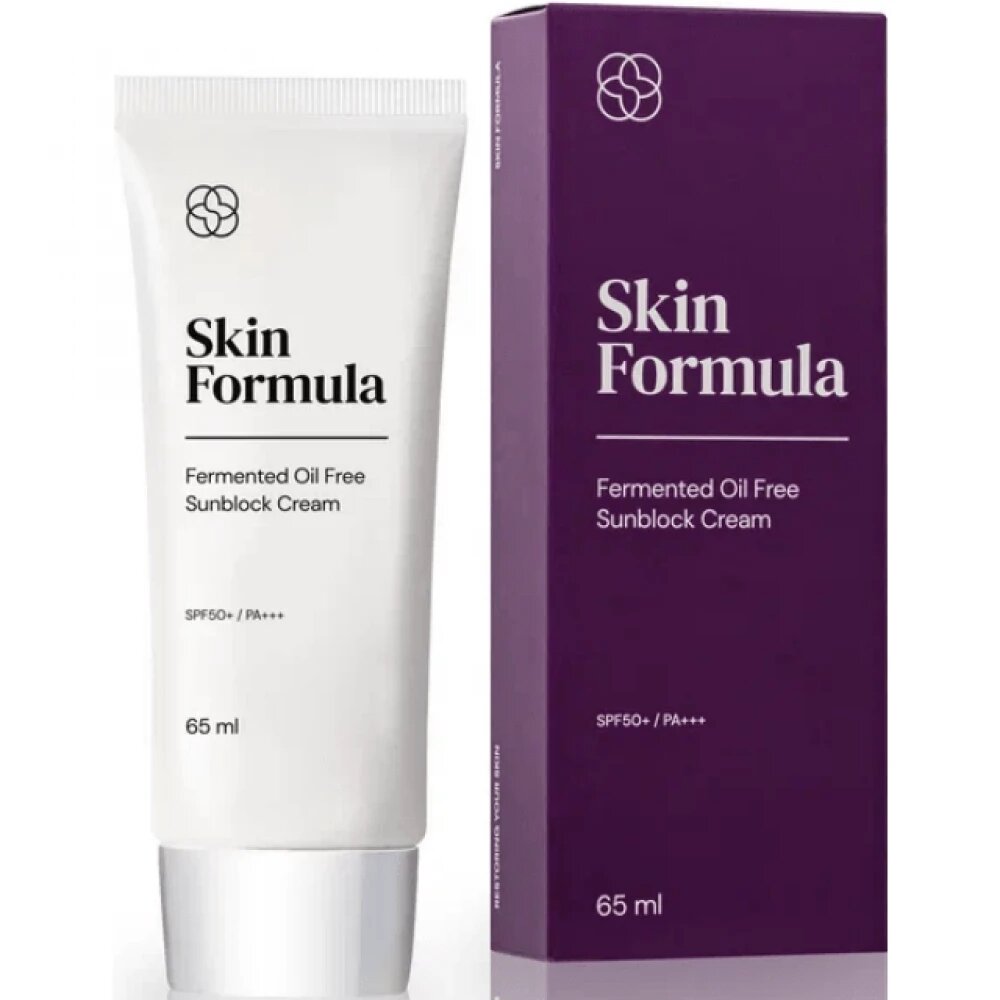 Skin Formula Безмасляный солнцезащитный крем с увлажняющим и успокаивающим действием Fermented Oil Free Sunblock Cream SPF50+ PA+++, 65 г