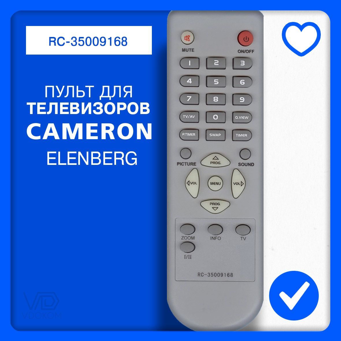 Пульт Cameron RC-35009168 для телевизора Elenberg