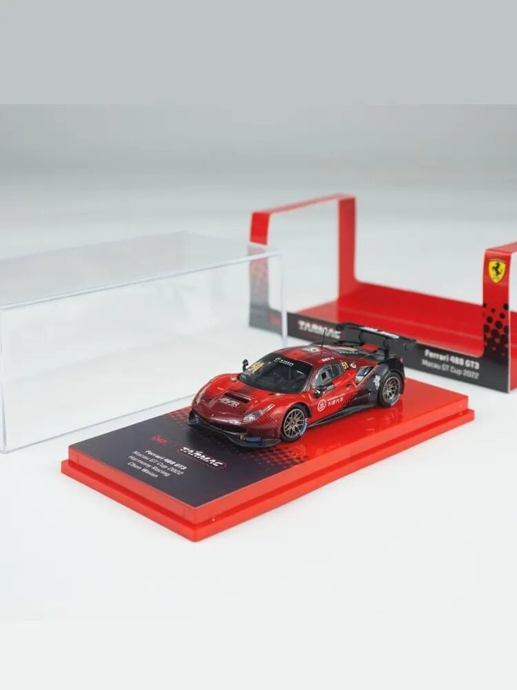 Машинка Tarmac Works TW 1/64 Ferrari 488 GT3 Macau GT Cup 2022 Harmony Racing Die-cast Alloy Car Model Collection Display Gift