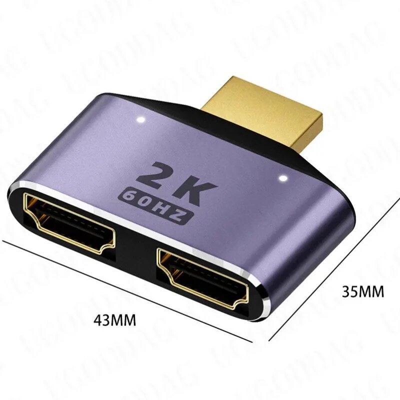 2K 2 в 1 HDMI-совместимый разветвитель, адаптер видеокоммутатора, 60 Гц, HDMI-совместимый концентратор для PS4, монитора ноутбука, ПК, ТВ-приставки, проектора