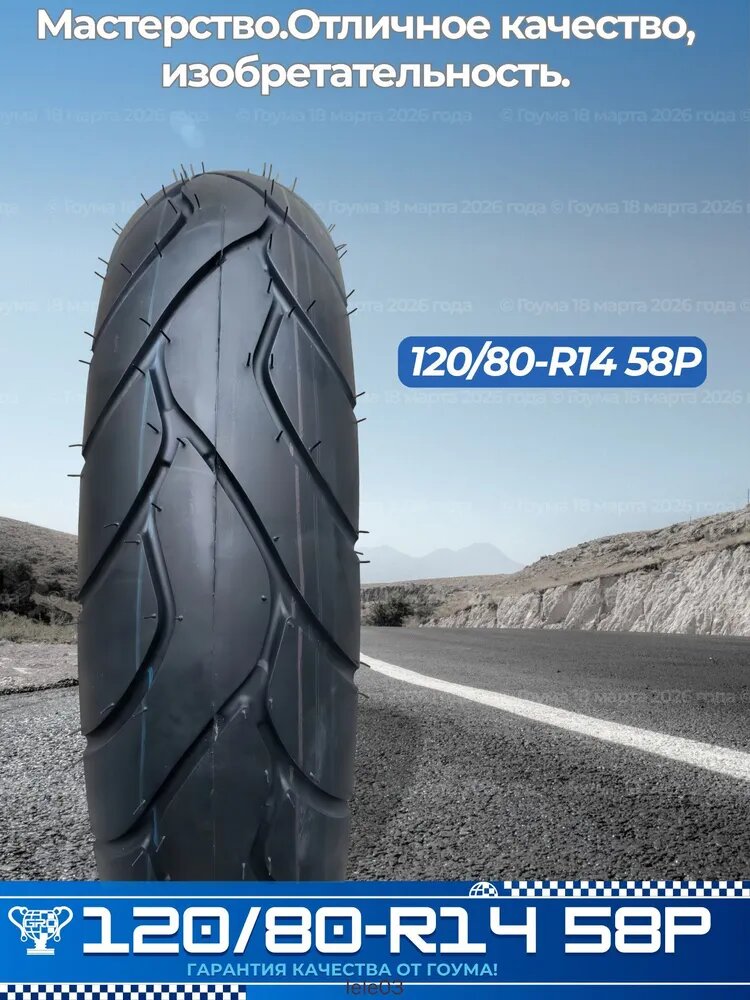 P Мотошины 120/80 R14 58 P Front/Rear