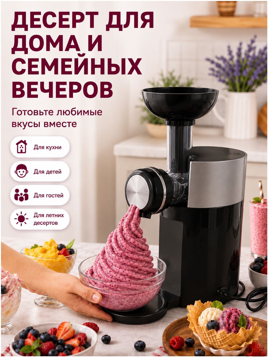 Домашняя машина для приготовления фруктового мороженого