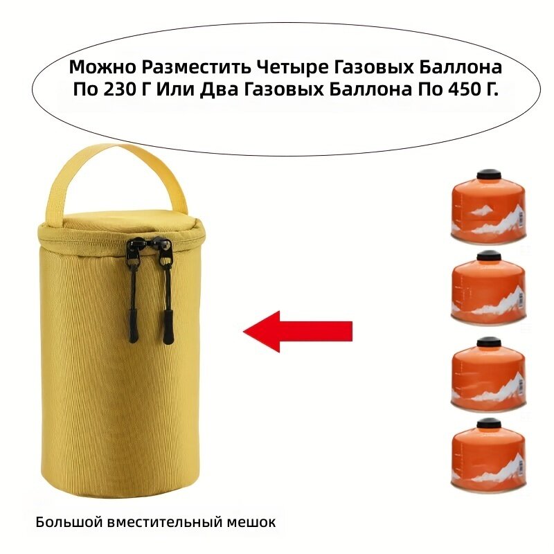 Чехол-держатель для газовых баллонов желтый большой, усиленный пластиковый цилиндричный контейнер для кемпинга и барбекю, ударопрочный переносный