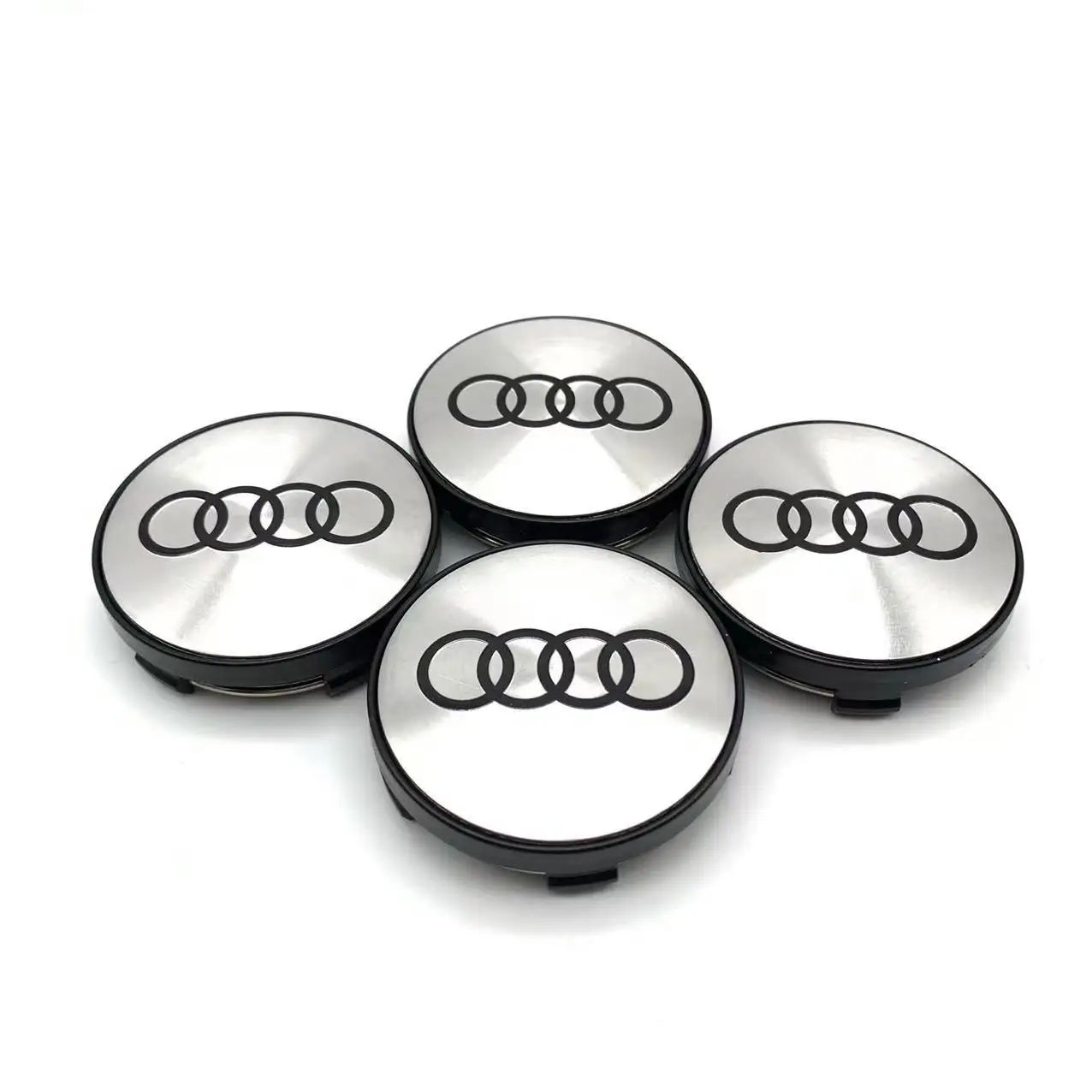 Колпачки заглушки на литые диски Audi 60/55 мм, 4 шт. На диск Ауди влезут.