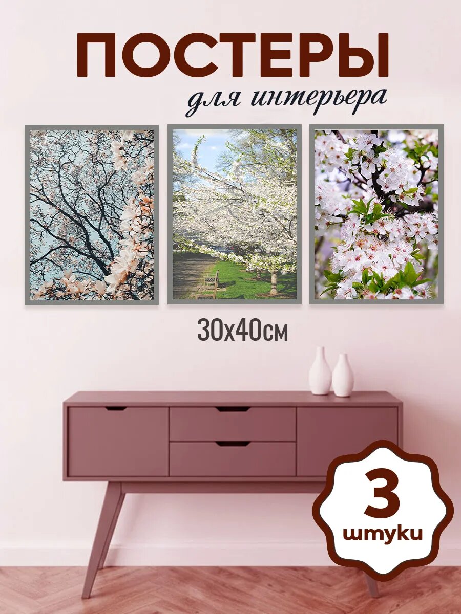 Интерьерные постеры А3 на стену, летние