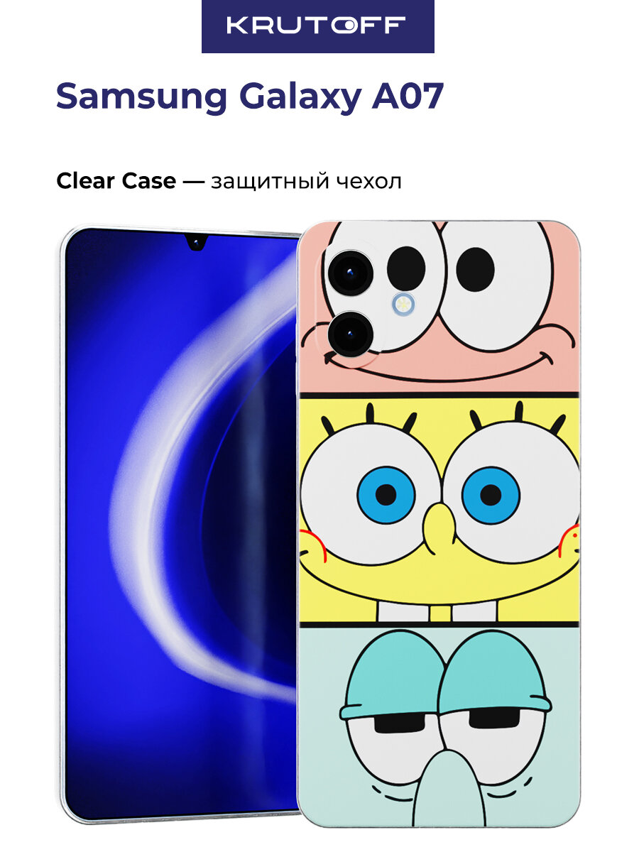 Чехол-накладка Krutoff Clear Case Мультик губка боб для Samsung Galaxy A07