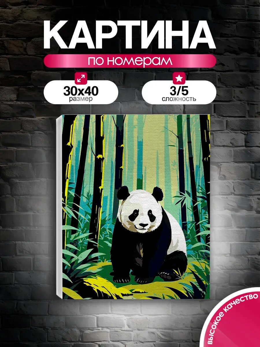 Картина по номерам 30x40 Панда