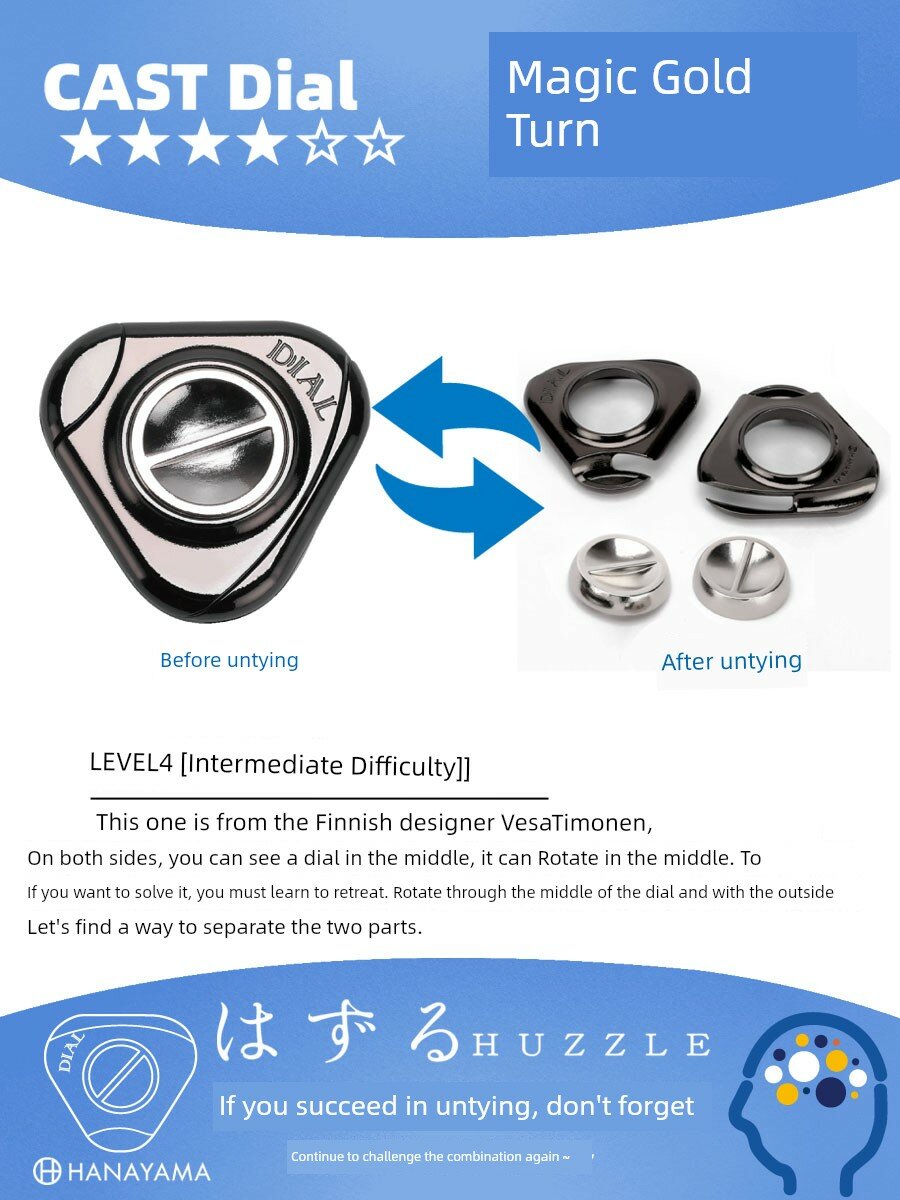 HANAYAMA Cast Dial Металлическая головоломка для взрослых, уровень сложности 4, интеллектуальный подарок
