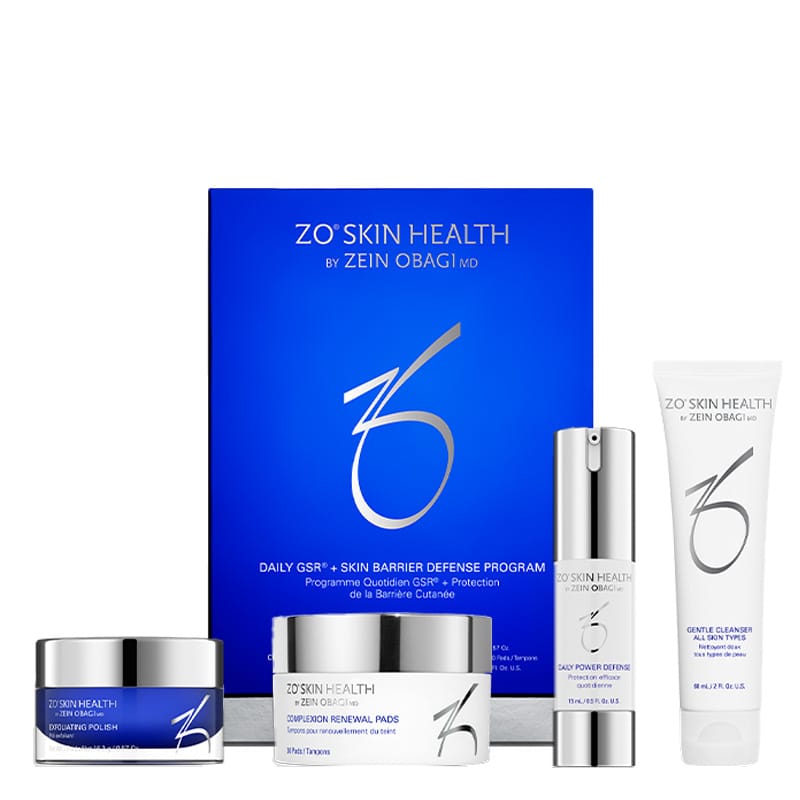 Набор уходовой косметики ZO Skin Health Daily GSR + Skin Barrier Defense Program Комплект Отшелушивающая паста 16,2 г + Очищающие диски 30 шт + Сыворотка с сильным антиоксидантным действием 15 мл + Очищающее средство 60 мл