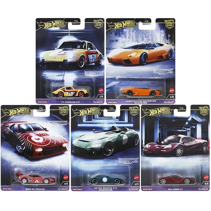 Набор машинок коллекционная, Mattel Hot Wheels Premium Car Culture: FPY86 Суперкар,5 шт. в комплекте