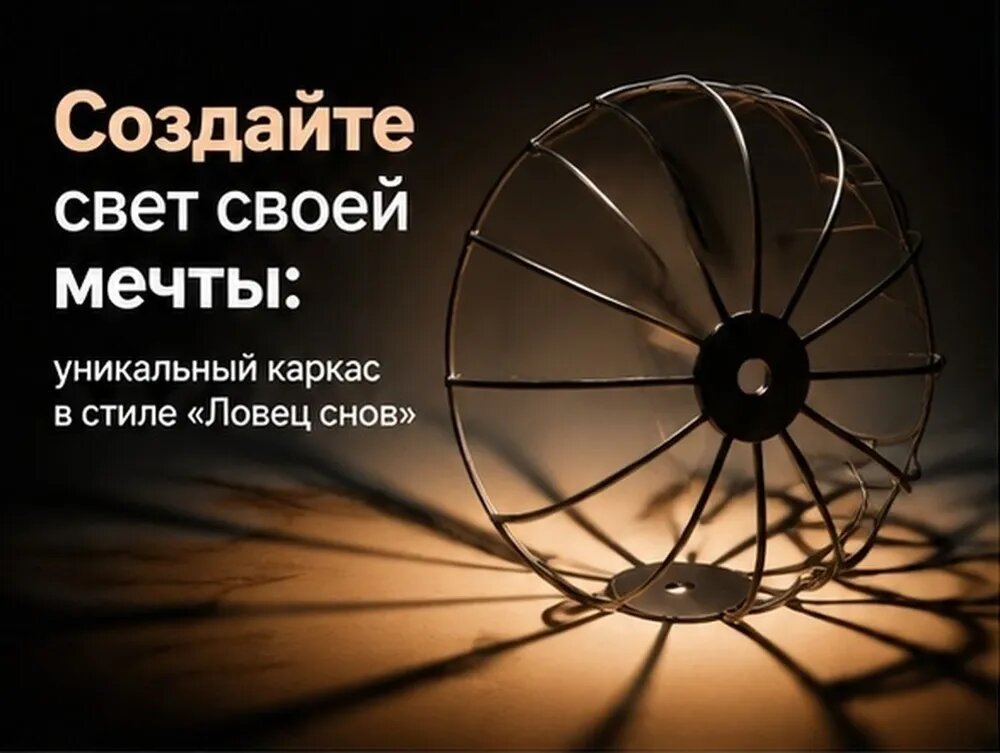 Металлический Каркас Для Абажура, Черный, Промышленный Стиль, 1 Упаковка