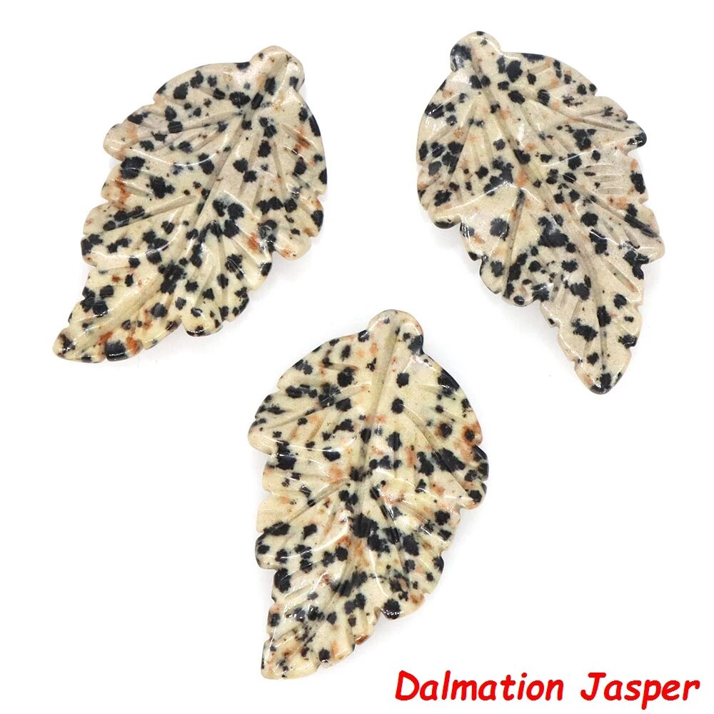 Кулон лист из Dalmatian Jasper, 2шт