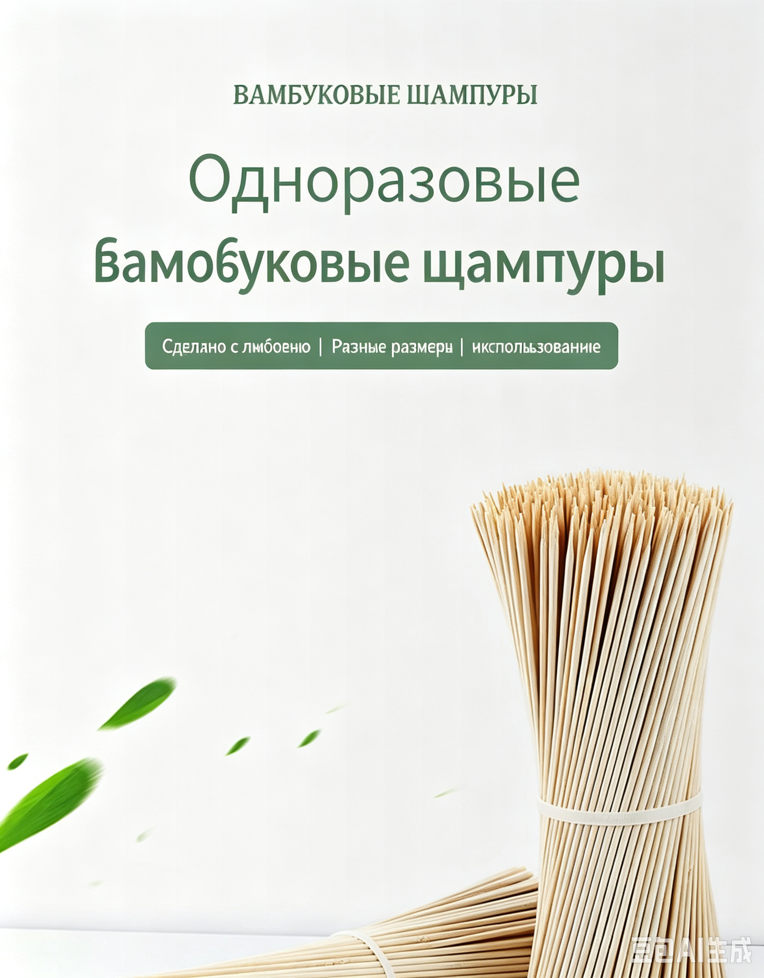 Бамбуковые шампуры для шашлыка, 25 см, 300 шт, для барбекю и пикника