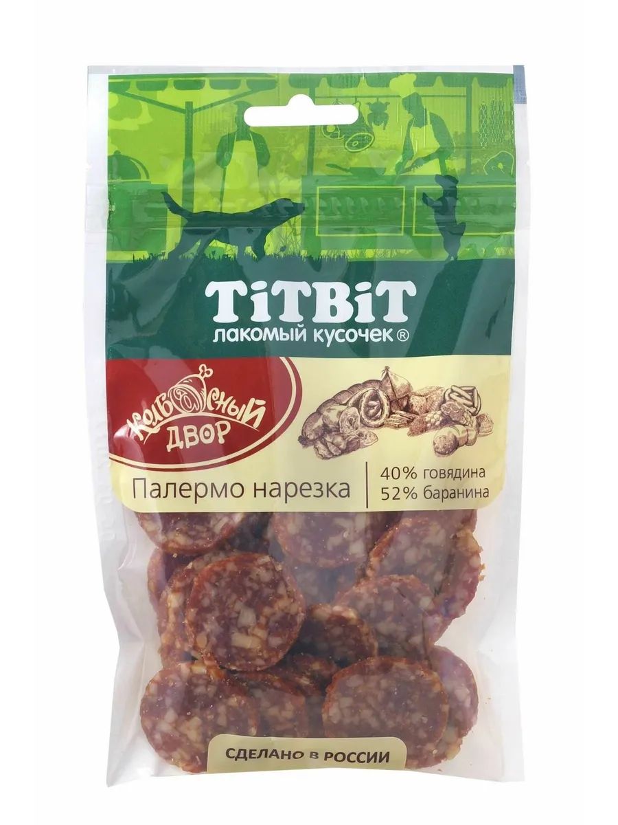 Нарезка для собак Палермо Колбасный двор 80 г Титбит