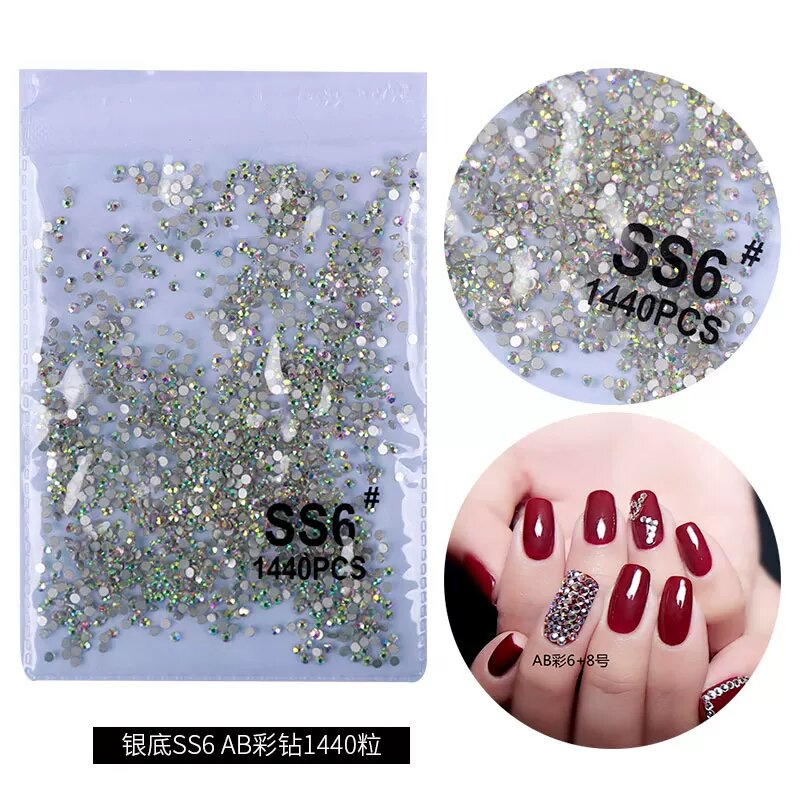 Starfall AB Diamond Nail Art 1440 Штук 2 мм Диаметр Многоцветный SS6