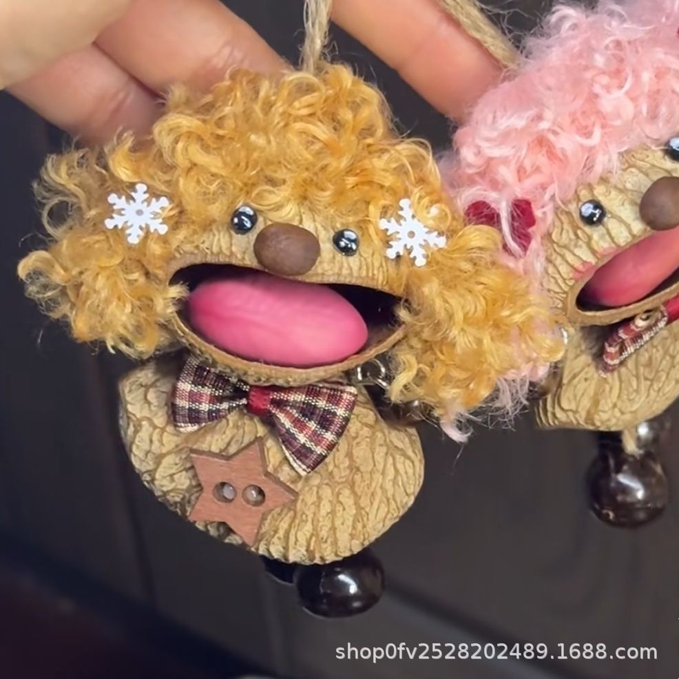 Ручная работа милая куколка из скорлупы ореха, Девочка Золотая Карамель подвеска брелок для сумки автомобильный подарок