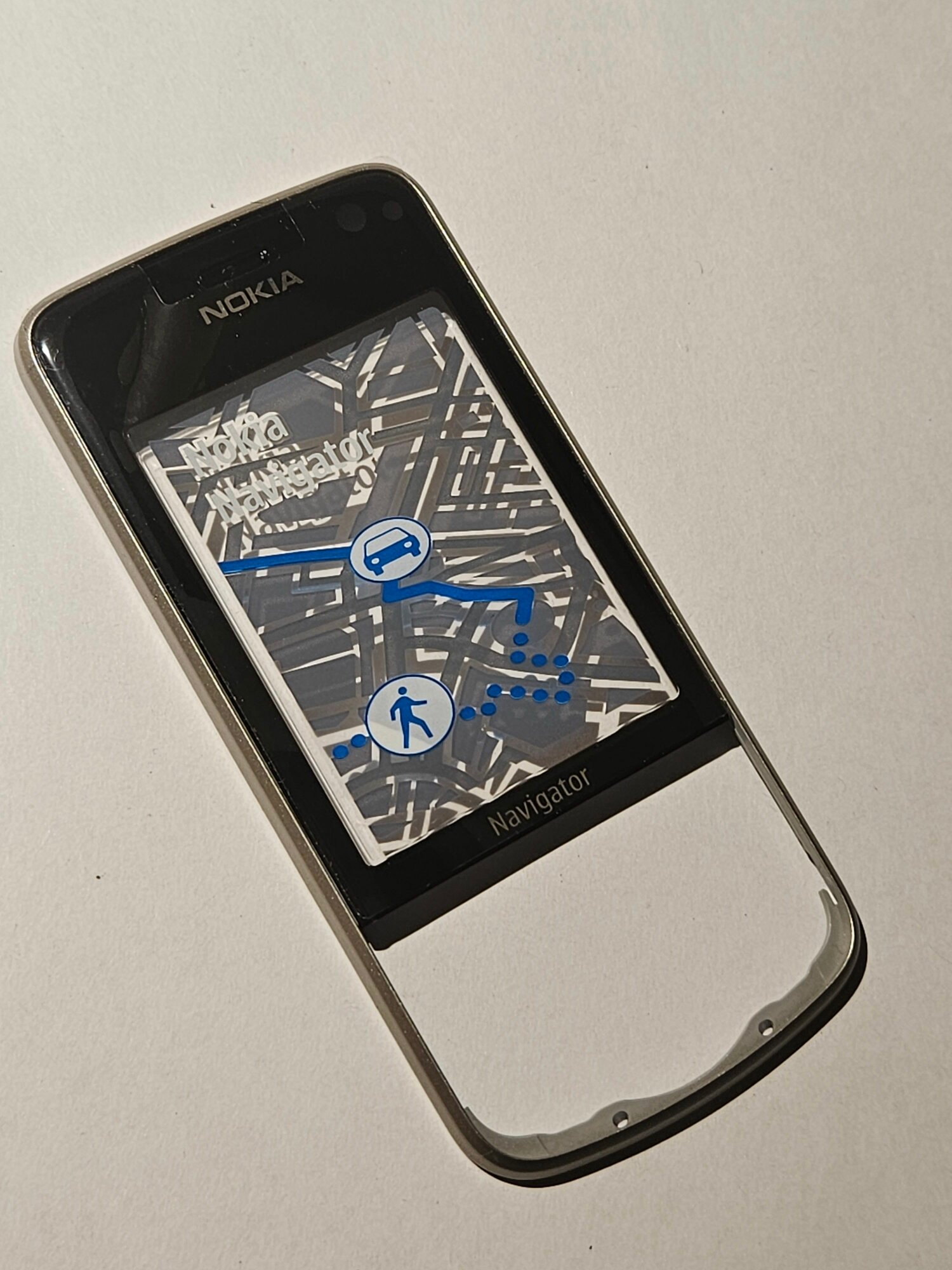 Передняя панель со стеклом для Nokia 6210 Navigator (цвет - black) оригинал, парт номер 0252001