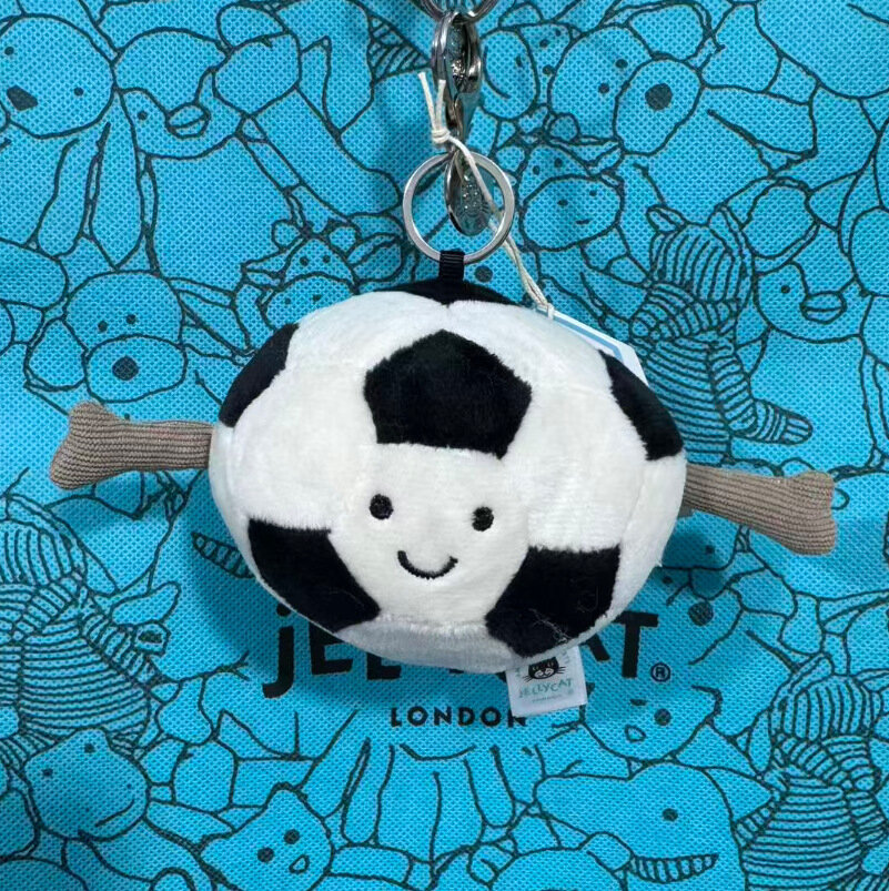 Плюшевый брелок Jellycat Football для сумки, подвеска, игрушка, подарок без пылевого мешка - 1 шт