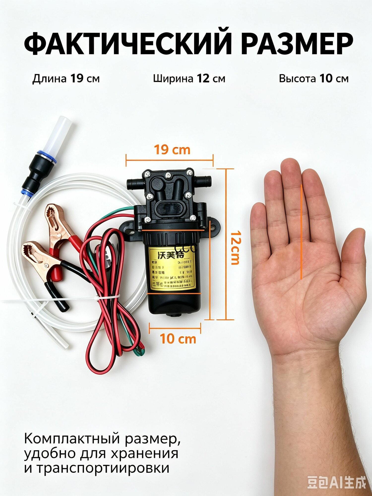 Насос для откачки масла электрический 12V, маслооткачка для замены масла в двигателе через щуп, быстрая откачка до 4