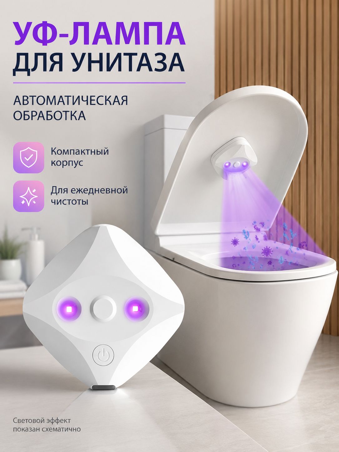 Ультрафиолетовая лампа для унитаза устройство для гигиенической обработки туалета