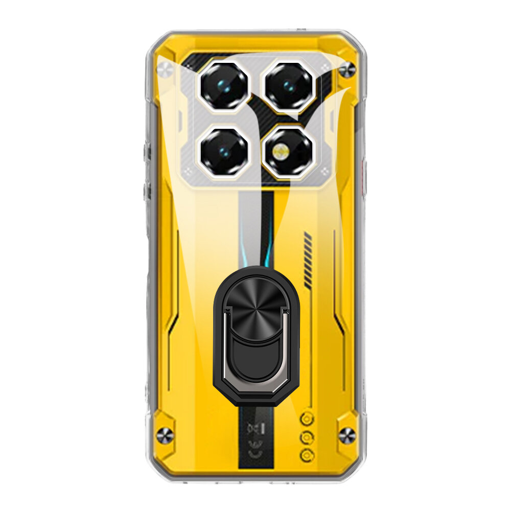 Чехол TPU для Oukitel WP60 с вращающимся кольцом-подставкой 360 , мягкий и гибкий противоударный бампер, защита от царапин и падений, совместим с магнитным автодержателем, прозрачный