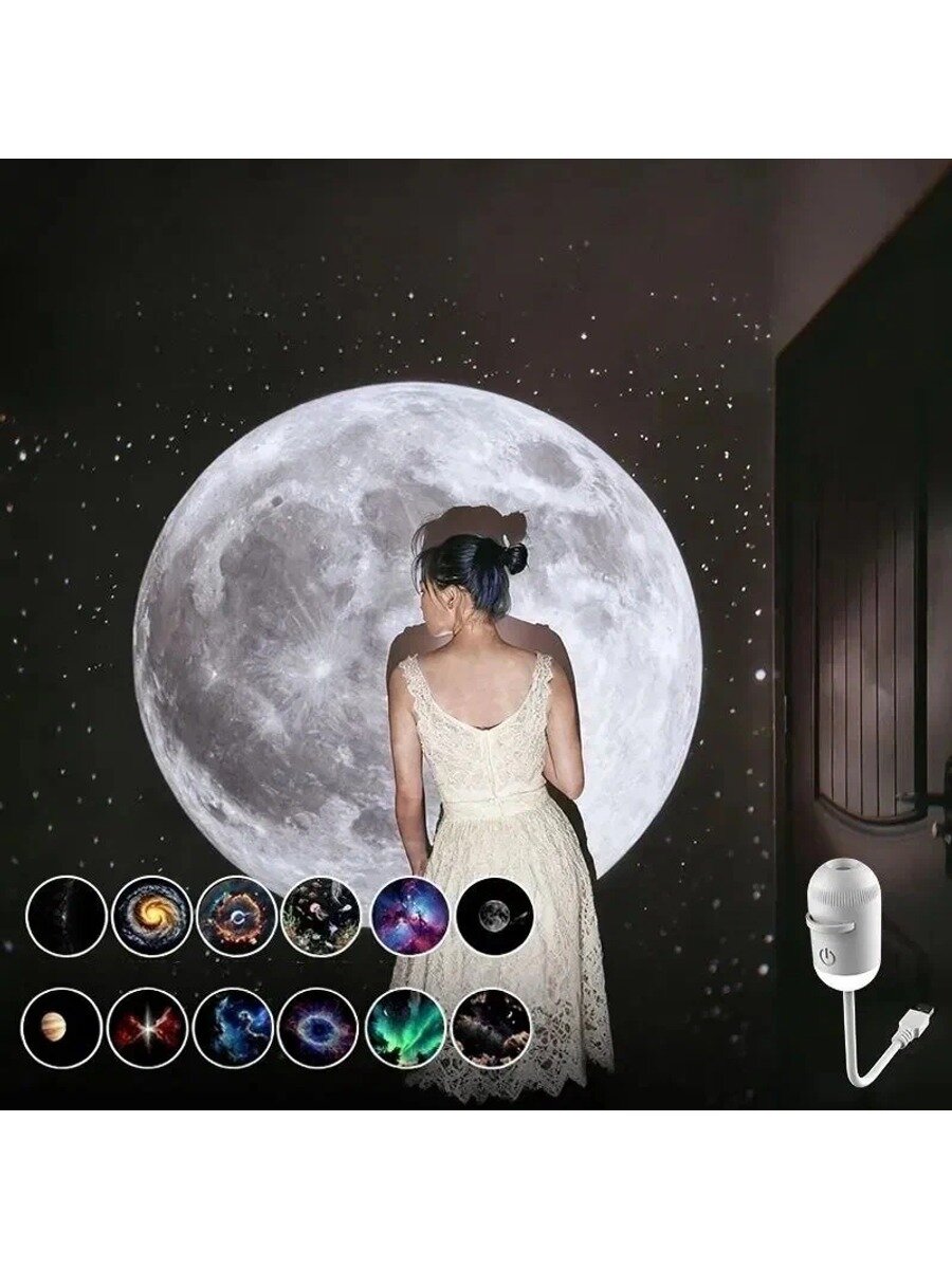 USB Потолочная проекция Луны и Земли с рассеянным светом LED Starry Star Night Light