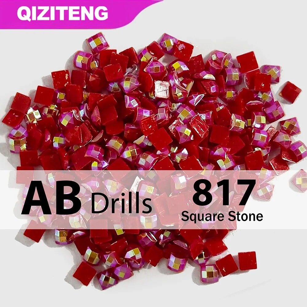 Квадратные алмазные бусины AB для алмазной живописи QIZITENG 1000/2000 шт. 10g - 2000pcs, AB-817