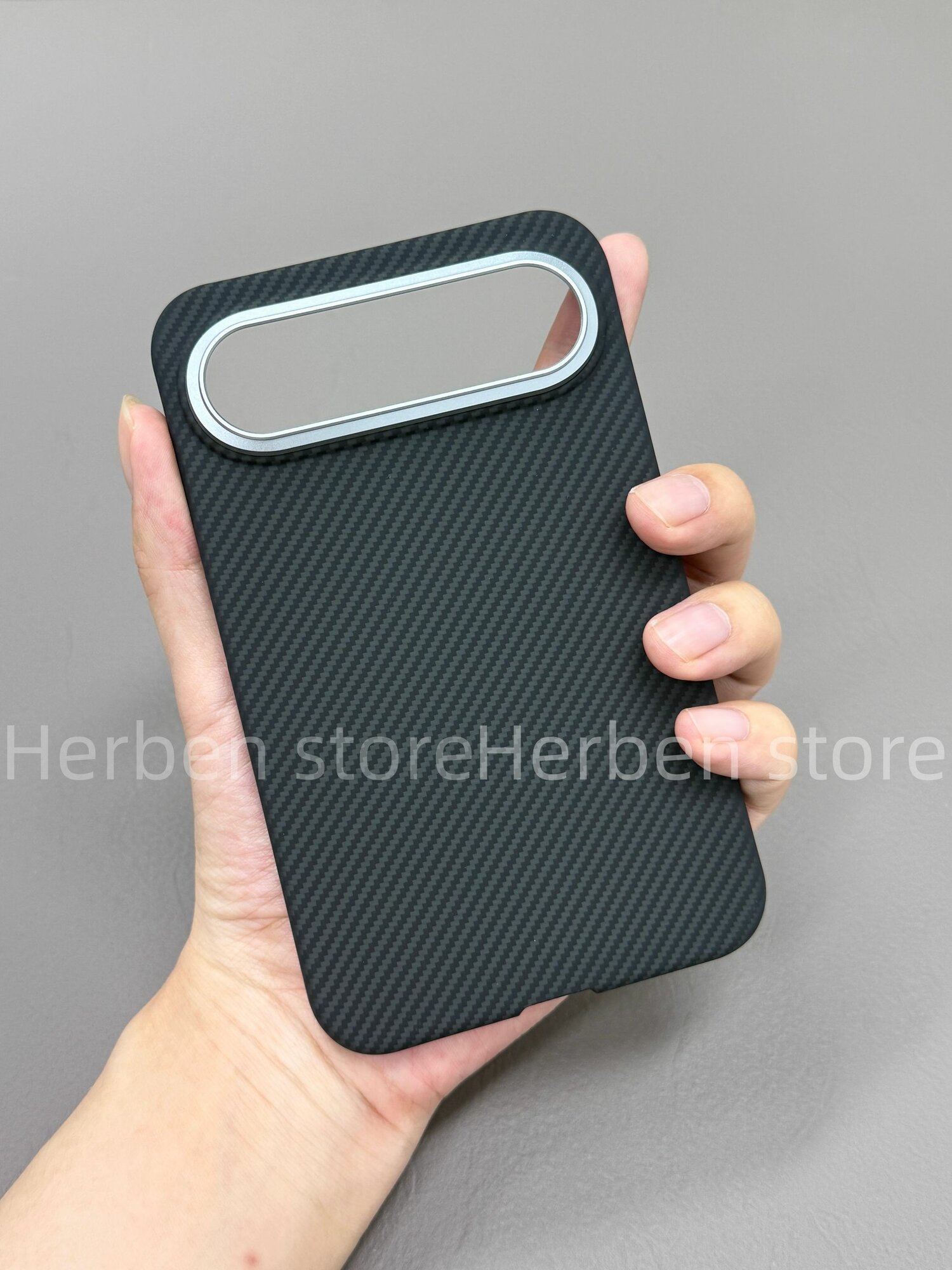 Чехол Real Carbon из настоящего kevlar для смартфона Huawei Pura X View, Карбоновый