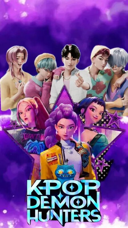 Картина по номерам "K-Pop Demon Hunters/Кей-поп: Охотники на демонов"Картина маслом своими руками для домашнего декора стен, 40x50 см, без рамки