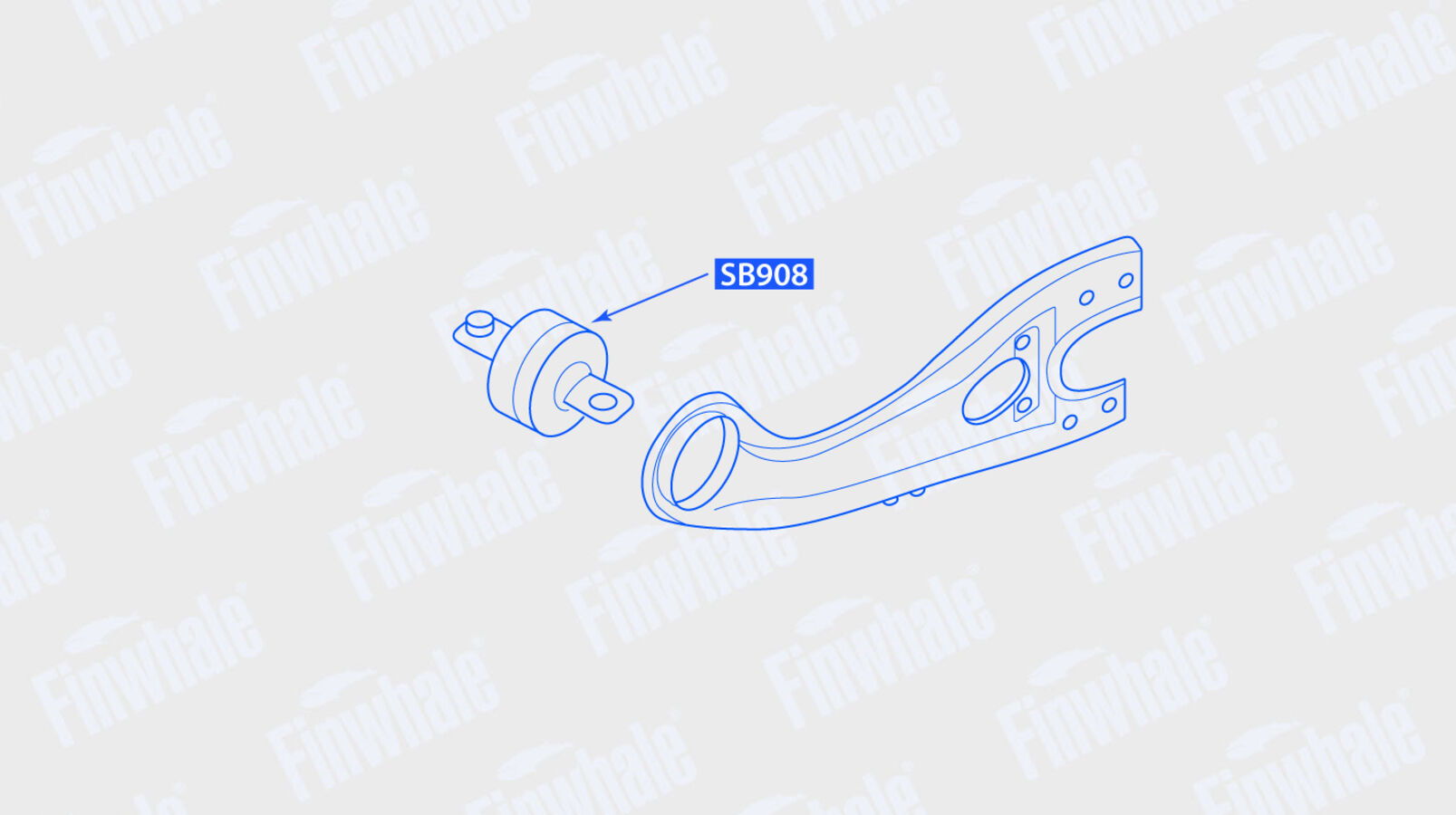 Сайлентблок правого продольного рычага задней подвески (Finwhale SB908)