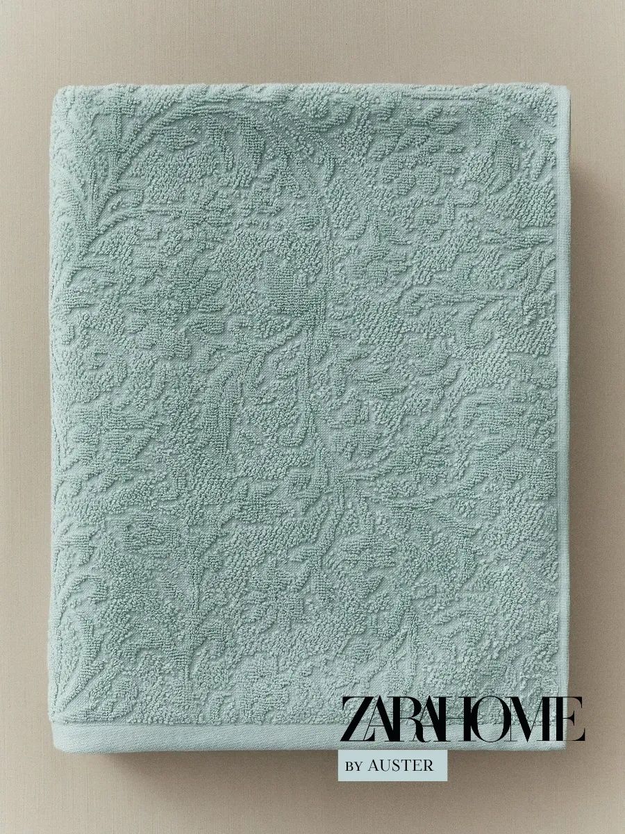ZARA HOME Полотенце для лица, рук 50x90 см, хлопок, бирюзовый, зеленый, 1 шт